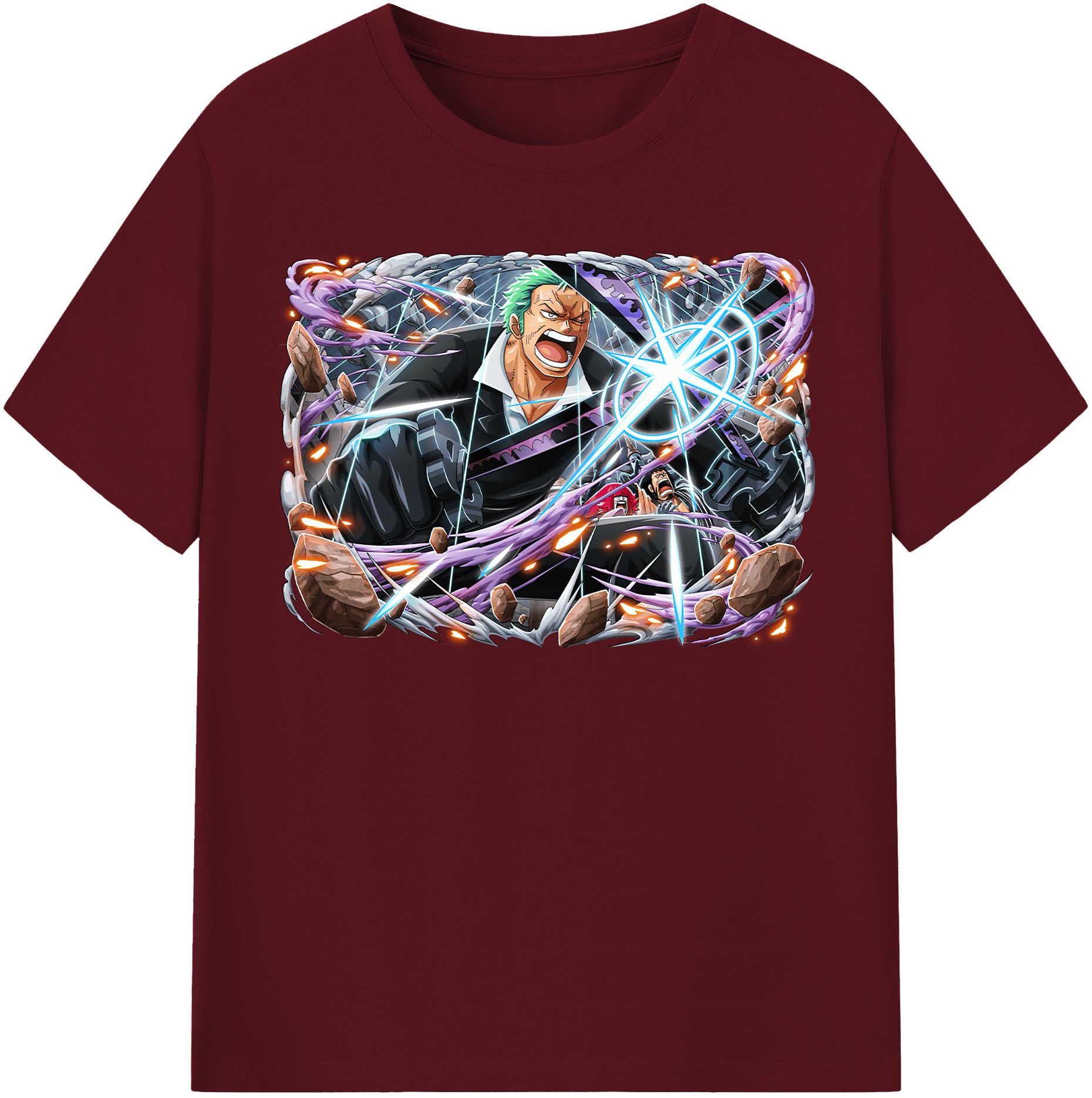 ワンピース ロロノア・ゾロ ONE PIECE Roronoa Zoro 綿100％半袖Tシャツ（フロントプリント）